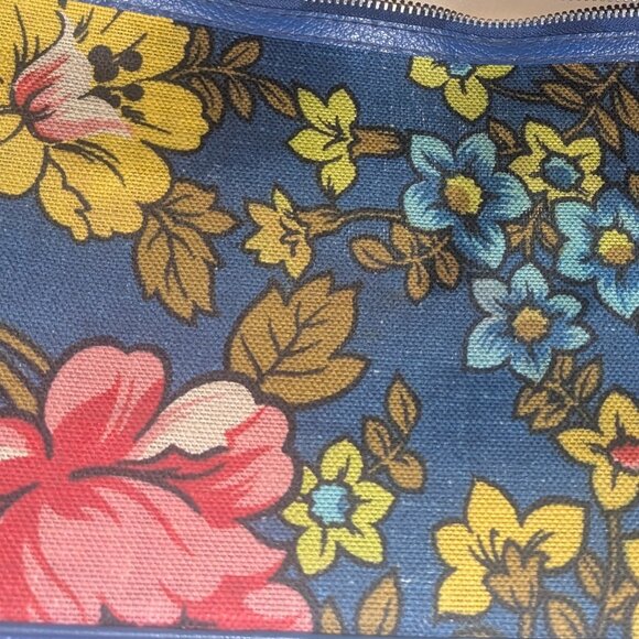 Vintage 70s Floral Bantam Carry-On Suitcase Travel Bag Hippie Boho 10"x16" - Picture 6 of 7